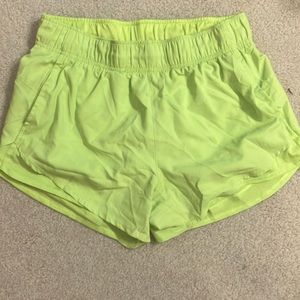 NEON green running shorts